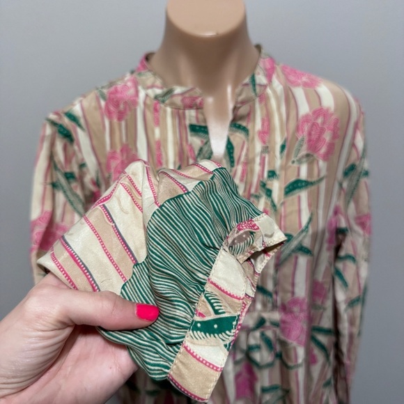 Natalie Martin Isobel Dress Chamomile Rose 100% Silk Pink Green - Picture 4 of 9